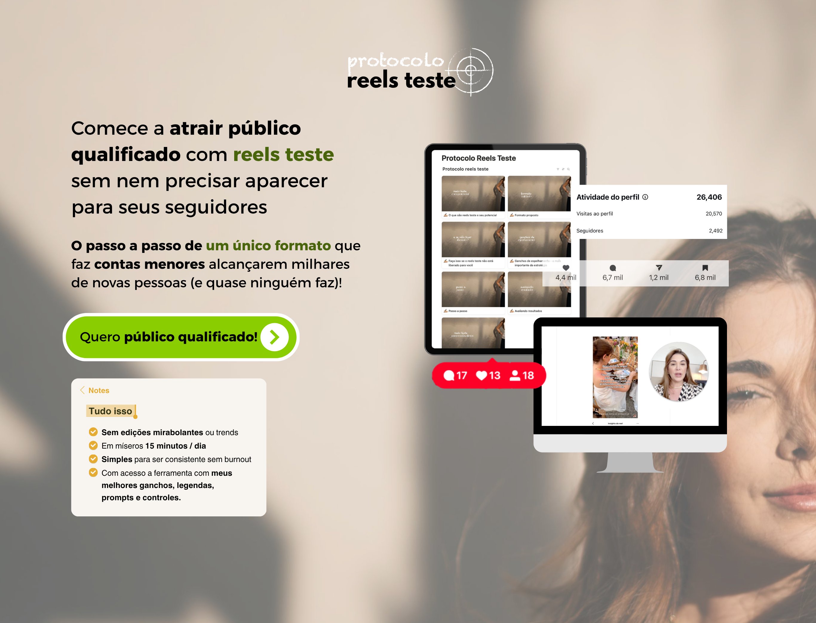 Comece a atrair público qualificado com reels teste