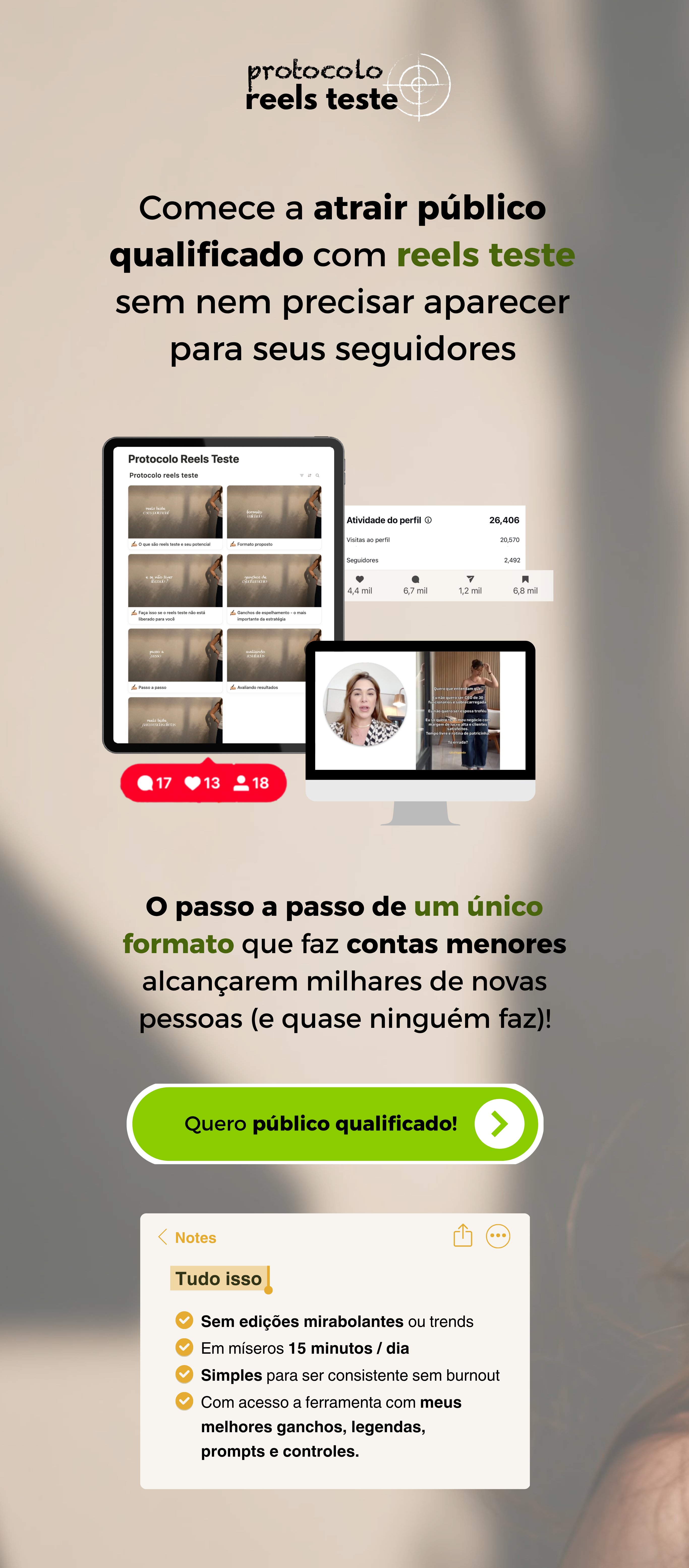 Comece a atrair público qualificado com reels teste
